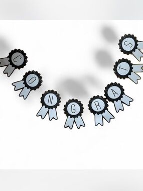 NWOT Black and White Congrats Banner